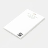 Modernes minimalistisches Salbei-grünes QR-Code-Ge Post-it Klebezettel (angewinkelt)