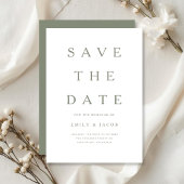 Modernes Minimalistisches Salbeigrün Save The Date