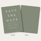 Modernes minimalistisches Salbeigrün Save The Date