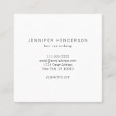 Modernes, minimalistisches, sanftrosa beruflich quadratische visitenkarte (Rückseite)