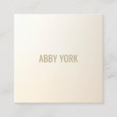 Modernes Minimalistisches Satin Ivory White Square Quadratische Visitenkarte (Vorderseite)