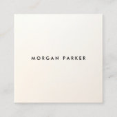 Modernes Minimalistisches Satin Ivory White Square Quadratische Visitenkarte (Vorderseite)