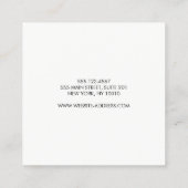 Modernes Minimalistisches Satin Ivory White Square Quadratische Visitenkarte (Rückseite)