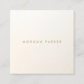 Modernes Minimalistisches Satin Ivory White Square Quadratische Visitenkarte (Vorderseite)