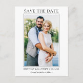 Modernes Minimalistisches Save the Date Couple Fot Postkarte (Vorderseite)