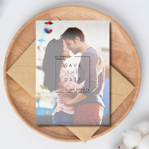 Modernes Minimalistisches Save the Date Foto   wei Dankeskarte