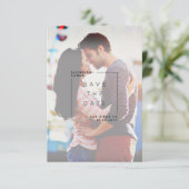 Modernes Minimalistisches Save the Date Foto | wei Dankeskarte (Stehend Vorderseite)