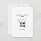 Modernes Minimalistisches Save the Date Foto | wei Dankeskarte (Rückseite)