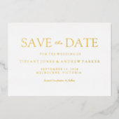 Modernes Minimalistisches Save the Date Golden Folieneinladung (Vorderseite)