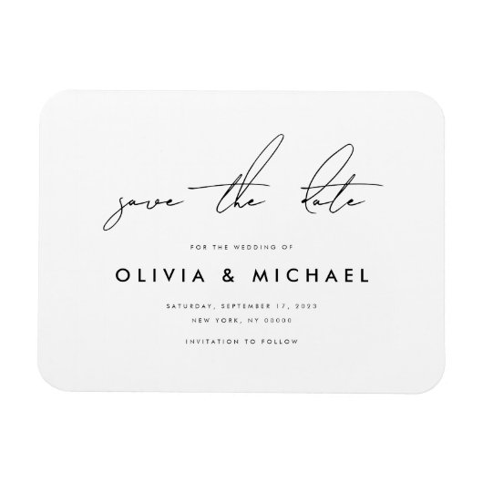Modernes Minimalistisches Save the Date Magnet (Horizontal)