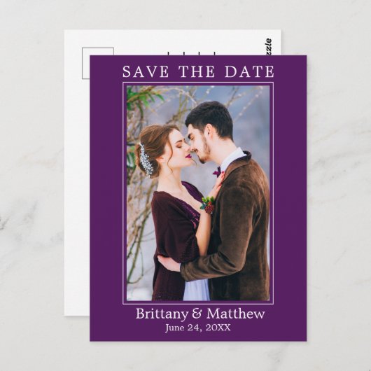 Modernes Minimalistisches Save the Date Postkarte (Vorne/Hinten)