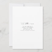 Modernes Minimalistisches Save the Date Vertikales (Rückseite)