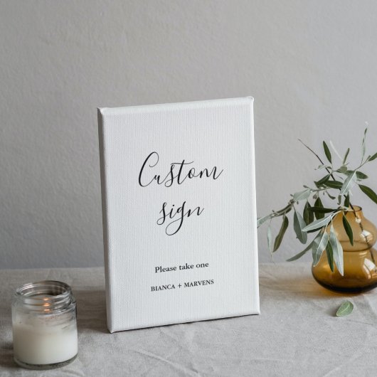 Modernes, minimalistisches Schild Hochzeitstisch S