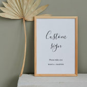 Modernes, minimalistisches Schild Hochzeitstisch S