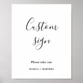 Modernes, minimalistisches Schild Hochzeitstisch S (Vorne)