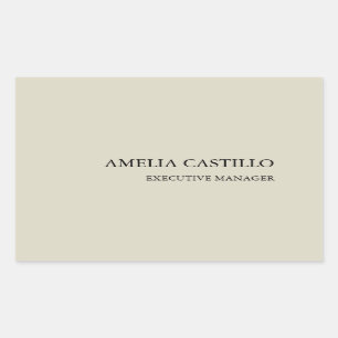 Modernes Minimalistisches Schlicht einfaches Rechteckiger Aufkleber