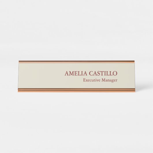 Modernes Minimalistisches Schlicht einfaches Schreibtischnamensplakette (Vorderseite )