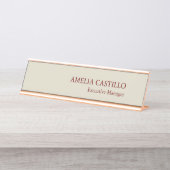 Modernes Minimalistisches Schlicht einfaches Schreibtischnamensplakette (Vorderseite )