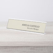 Modernes Minimalistisches Schlicht einfaches Schreibtischnamensplakette (Vorderseite )