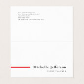 Modernes Minimalistisches Schlicht einfaches Visitenkarten (Außenseite Aufgefaltet)