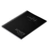 modernes minimalistisches schlicht Schwarz-weiß Notizblock (Linke Seite)