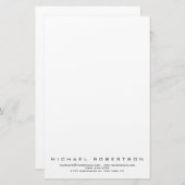 Modernes Minimalistisches Schlichtes Beruflich Briefpapier (Vorne/Hinten)