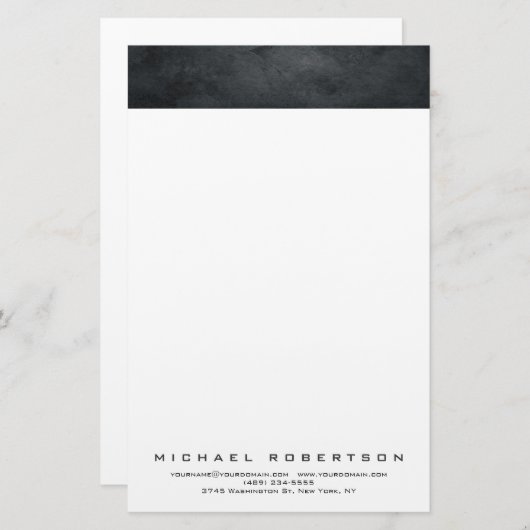 Modernes Minimalistisches Schlichtes Beruflich-Gra Briefpapier (Vorne/Hinten)