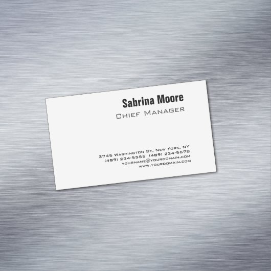 Modernes Minimalistisches Schlichtes Beruflich Magnetische Visitenkarte (Beispiel)