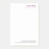 Modernes Minimalistisches Schlichtes Beruflich Post-it Klebezettel (Vorderseite)