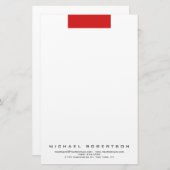 Modernes Minimalistisches Schlichtes Berufliches R Briefpapier (Vorne/Hinten)