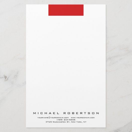Modernes Minimalistisches Schlichtes Berufliches R Briefpapier (Vorderseite)