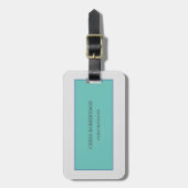 Modernes Minimalistisches Schlichtes Blau Grau hin Gepäckanhänger (Vorderseite vertikal)