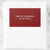 Modernes, Minimalistisches Schlichtes Elegantes De Rechteckiger Aufkleber (Tasche)