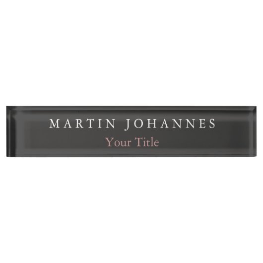 Modernes, Minimalistisches Schlichtes Elegantes Gr Namensplakette (Vorderseite)