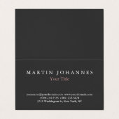 Modernes, Minimalistisches Schlichtes Elegantes Gr Visitenkarten (Außenseite Aufgefaltet)