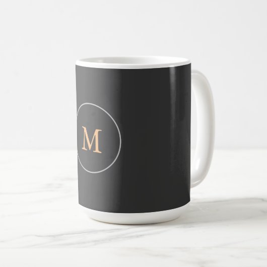 Modernes, Minimalistisches Schlichtes Monogramm Kaffeetasse (VorderseiteRechts)