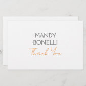 Modernes Minimalistisches Schlichtes Personalisier Briefpapier (Vorne/Hinten)