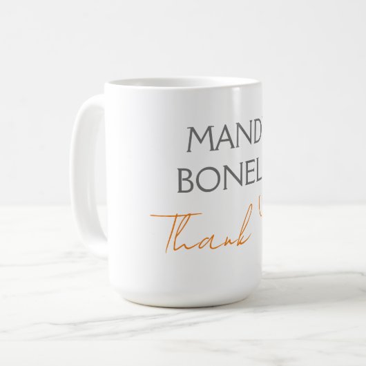 Modernes Minimalistisches Schlichtes Personalisier Kaffeetasse (Vorderseite Links)