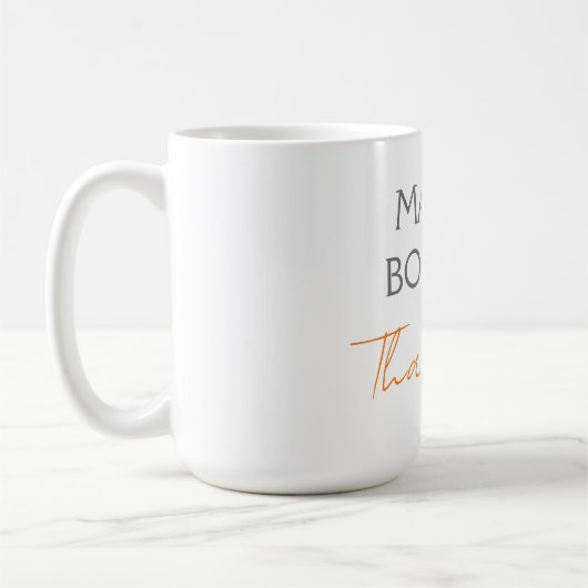 Modernes Minimalistisches Schlichtes Personalisier Kaffeetasse (Links)