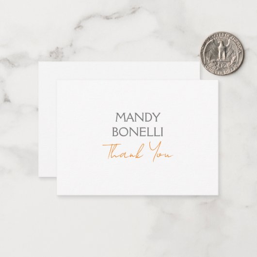 Modernes Minimalistisches Schlichtes Personalisier Mitteilungskarte (Vorderseite/Rückseite Beispiel)