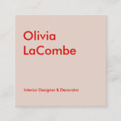 Modernes, minimalistisches, schlichtes, schlichtes quadratische visitenkarte (Vorderseite)