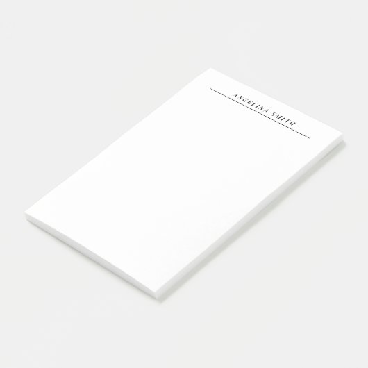 Modernes Minimalistisches Schlichtes Schwarz-weiß Post-it Klebezettel (angewinkelt)