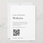 Modernes Minimalistisches Schlichtes Weiß auf eine Einladung (Rückseite)