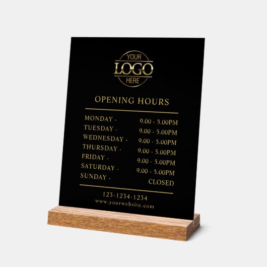 Modernes Minimalistisches Schwarz | Geschäftsöffnu Acrylschild (Winkel)