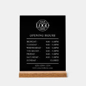 Modernes Minimalistisches Schwarz | Geschäftsöffnu Acrylschild (Vorderseite)