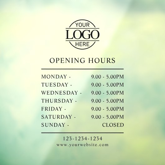 Modernes Minimalistisches Schwarz | Geschäftsöffnu Fensteraufkleber (Blatt 3)