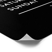 Modernes Minimalistisches Schwarz | Geschäftsöffnu Poster (Ecke)