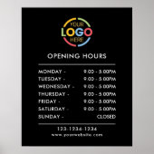 Modernes Minimalistisches Schwarz | Geschäftsöffnu Poster (Vorne)