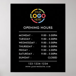 Modernes Minimalistisches Schwarz | Geschäftsöffnu Poster