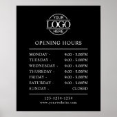 Modernes Minimalistisches Schwarz | Geschäftsöffnu Poster (Vorne)